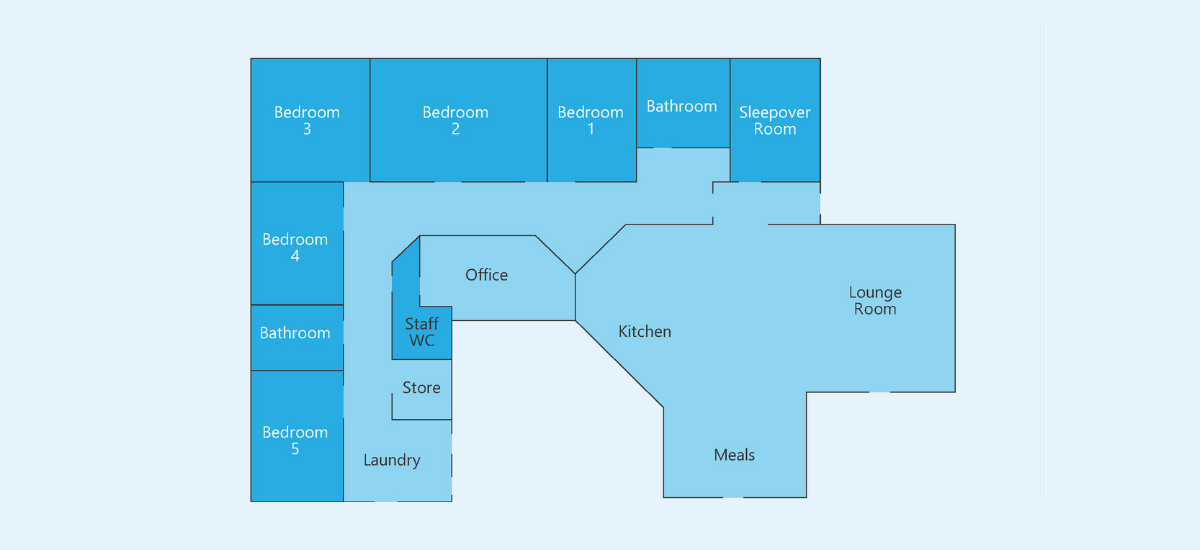Supported Independent Living property floorplan in Belmont.