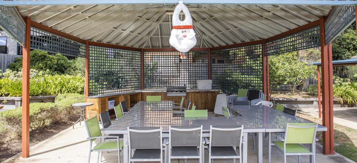 outdoor seating area