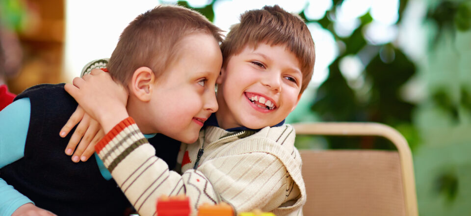 happy kids with disabilities in preschool