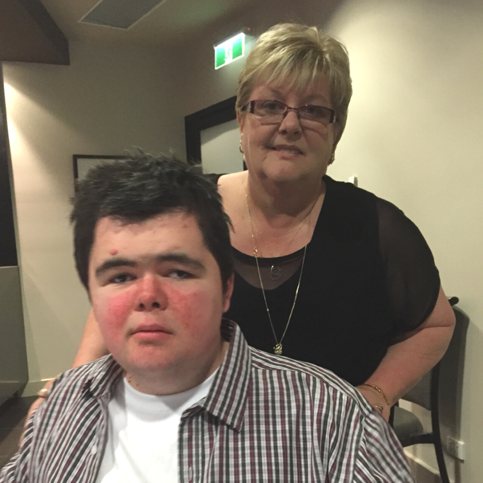 Harrison and his mum smiling