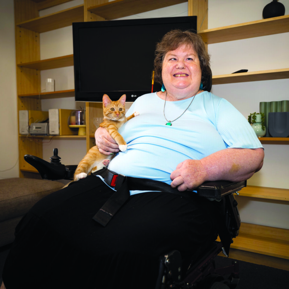 image of Tracey with her cat
